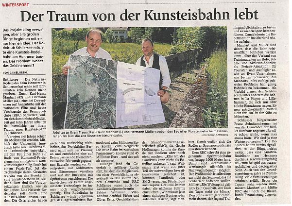Zeitungsbericht Miesbacher Merkur